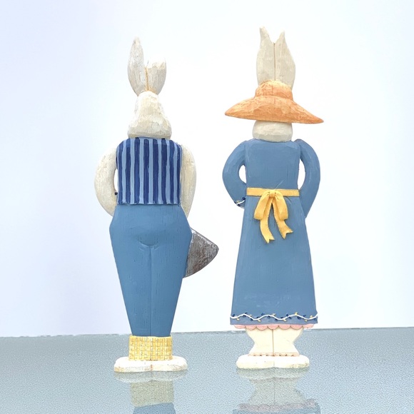 Spring Bunny Rabbit Figurines ~ 2-Piece Set - Picture 4 of 6